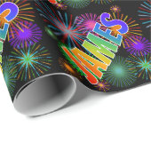 レインボー名「JAMES」 + Fireworks ラッピングペーパー (ロールコーナー)