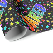 レインボー名"JARED" +星 ラッピングペーパー (ロールコーナー)