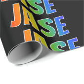 レインボー名「JASE」;おもしろい&カラフル ラッピングペーパー (ロールコーナー)