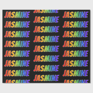 レインボー名「JASMINE」;おもしろい&カラフルJASMINE ラッピングペーパー