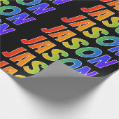 レインボー名"JASON";おもしろい&カラフル ラッピングペーパー (角)