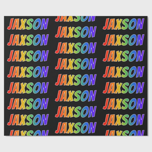 レインボー名「JAXSON」、おもしろい&カラフルJAXSON ラッピングペーパー (フラット)