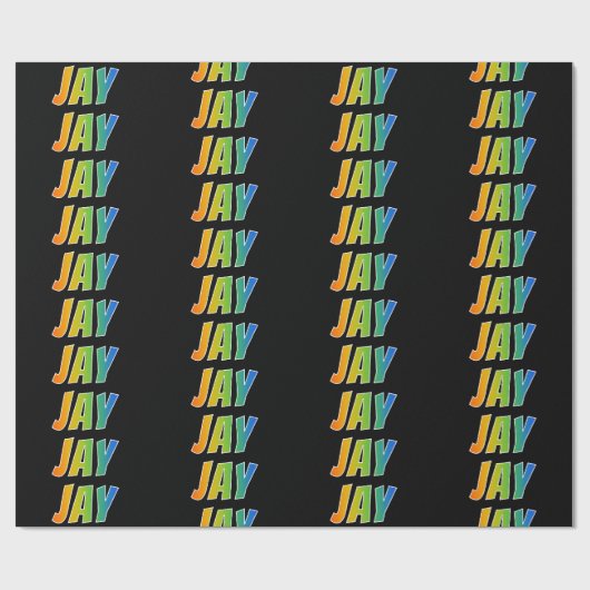 レインボー名"JAY";おもしろい&カラフル ラッピングペーパー (フラット)