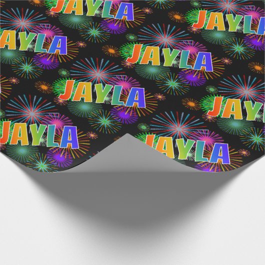 レインボー名「JAYLA」 + Fireworks ラッピングペーパー (角)
