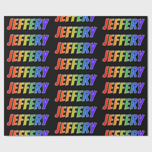 レインボー名「JEFFERY」;おもしろいカラフル& ラッピングペーパー (フラット)