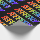 レインボー名「JEFFERY」;おもしろいカラフル& ラッピングペーパー (角)