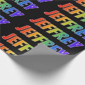 レインボー名「JEFFREY」;おもしろいカラフル& ラッピングペーパー (角)