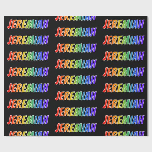 レインボー名「JEREMIAH」;おもしろい&カラフルJEREMIAH ラッピングペーパー (フラット)