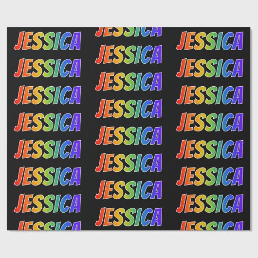 レインボー名「JESSICA」;おもしろい&カラフルJESSICA ラッピングペーパー (フラット)