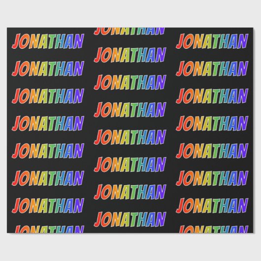 レインボー名「JONATHAN」;おもしろいカラフル& ラッピングペーパー (フラット)