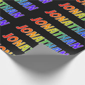 レインボー名「JONATHAN」;おもしろいカラフル& ラッピングペーパー (角)