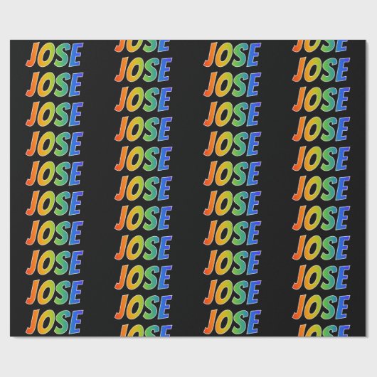 レインボー名「JOSE」、おもしろいおよびカラフル ラッピングペーパー (フラット)