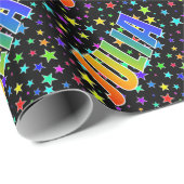 レインボー名"JULIA" +星 ラッピングペーパー (ロールコーナー)