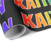 レインボー名「KAITLIN」;おもしろい&カラフル ラッピングペーパー (ロールコーナー)