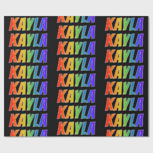 レインボー名「KAYLA」;おもしろい&カラフル ラッピングペーパー