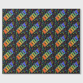 レインボー名"KELLY" +星 ラッピングペーパー (フラット)