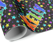 レインボー名"KELLY" +星 ラッピングペーパー (ロールコーナー)