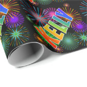 レインボー名"KELLY" + Fireworks ラッピングペーパー (ロールコーナー)