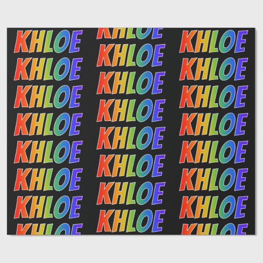 レインボー名「KHLOE」;おもしろい&カラフルKHOE ラッピングペーパー (フラット)