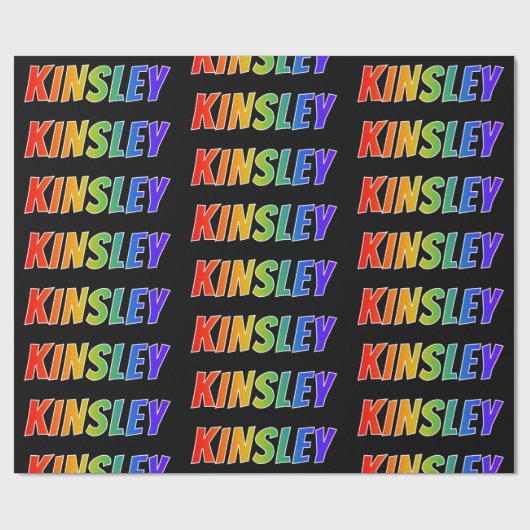 レインボー名"KINSLEY";おもしろい&カラフルKINSLEY ラッピングペーパー (フラット)