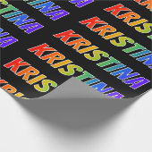 レインボー名「KRISTINA」;おもしろい&カラフル ラッピングペーパー (角)