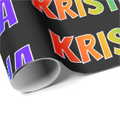 レインボー名「KRISTINA」;おもしろい&カラフル ラッピングペーパー (ロールコーナー)