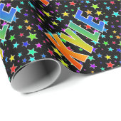 レインボー名"KYLE" +星 ラッピングペーパー (ロールコーナー)