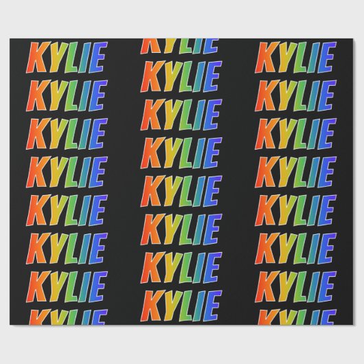 レインボー名「KYLIE」;おもしろい&カラフルKYLIE ラッピングペーパー (フラット)