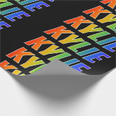 レインボー名「KYLIE」;おもしろい&カラフルKYLIE ラッピングペーパー (角)