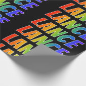 レインボー名"LANCE";おもしろい&カラフル ラッピングペーパー (角)