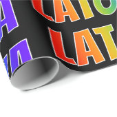 レインボー名「LATOYA」;おもしろいカラフル&タグ ラッピングペーパー (ロールコーナー)