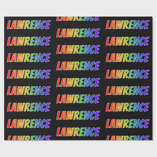 レインボー名「LAWRENCE」;おもしろいカラフル& ラッピングペーパー (フラット)