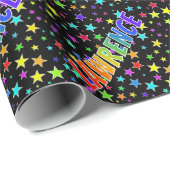 レインボー名"LAWRENCE" +星 ラッピングペーパー (ロールコーナー)