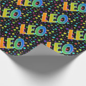 レインボー名"LEO" +星 ラッピングペーパー (角)