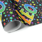 レインボー名"LEO" +星 ラッピングペーパー (ロールコーナー)