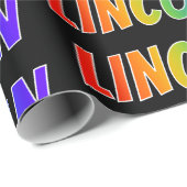 レインボー名"LINCOLN";おもしろい&カラフル ラッピングペーパー (ロールコーナー)