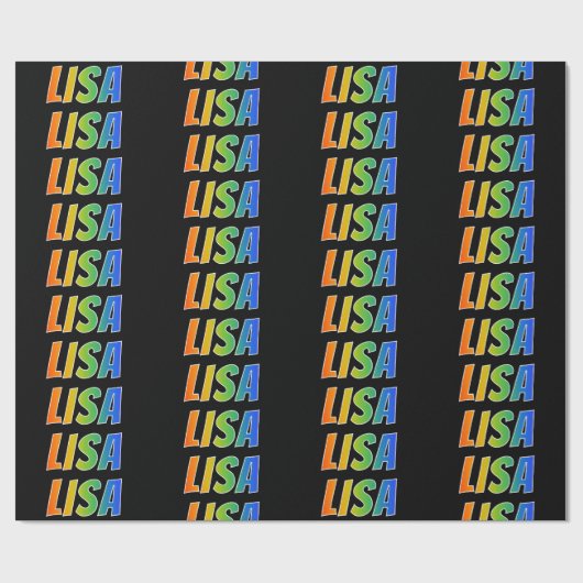 レインボー名「LISA」、おもしろいおよびカラフルLISA ラッピングペーパー (フラット)