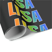 レインボー名「LISA」、おもしろいおよびカラフルLISA ラッピングペーパー (ロールコーナー)