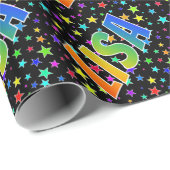 レインボー名"LISA" +星 ラッピングペーパー (ロールコーナー)