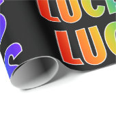 レインボー名「LUCAS」;おもしろいカラフル&タグ ラッピングペーパー (ロールコーナー)