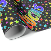 レインボー名"LUCAS" +星 ラッピングペーパー (ロールコーナー)