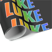 レインボー名"LUKE";おもしろい&カラフルLUKE ラッピングペーパー (ロールコーナー)
