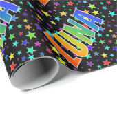 レインボー名"LUNA" +星 ラッピングペーパー (ロールコーナー)