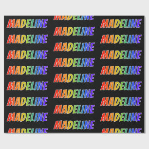 レインボー名「MADELINE」;おもしろい&カラフル ラッピングペーパー