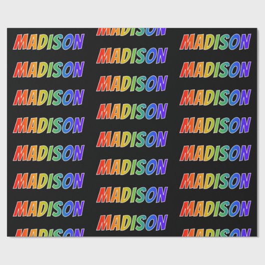 レインボー名「MADISON」;おもしろい&カラフルMADISON ラッピングペーパー (フラット)