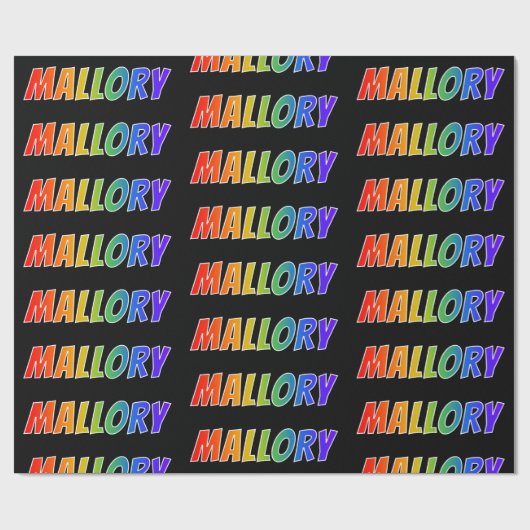 レインボー名"MALLORY";おもしろい&カラフル ラッピングペーパー (フラット)