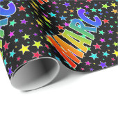 レインボー名"MARC" +星 ラッピングペーパー (ロールコーナー)