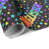 レインボー名"MELISSA" +星 ラッピングペーパー (ロールコーナー)