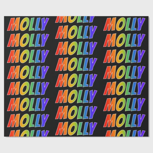 レインボー名「MOLLY」;おもしろいカラフル& ラッピングペーパー (フラット)