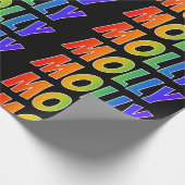 レインボー名「MOLLY」;おもしろいカラフル& ラッピングペーパー (角)